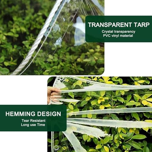 Clear Tarp with Grommets,8x10ft Transparent Heavy Duty - Image 5