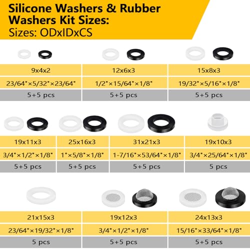258 Pcs Hose Bib Repair Kit, Assorted Faucet and Plumbing Washers - Image 4