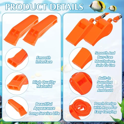 100 Pieces Emergency Whistles with Lanyard - Image 4