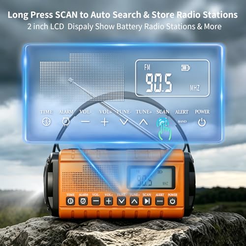 10000mAh/37000mWh Emergency Radio-Weather Radio Portable - Image 3