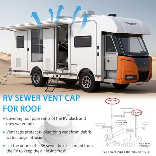 RV Plumbing Vent Cap Sewer Vents Caps for Roof Fits 1 to 2 3/8 - Image 5