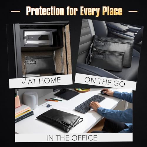 Fireproof Document Bag Set with Lock, 2 Pcs Money Box for Cash & - Image 7