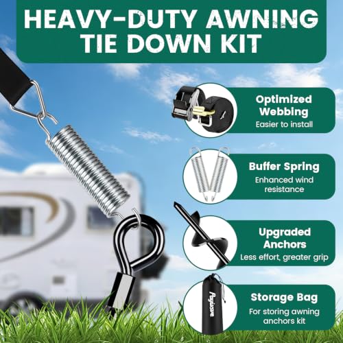 RV Awning Tie Down Anchor Kit Wind-Proof for Camper Travel - Image 6