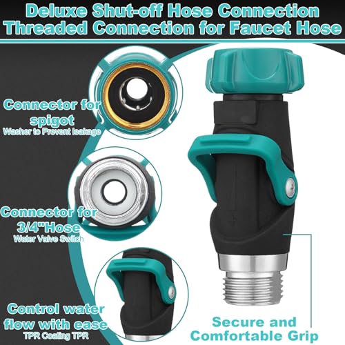 2 Pcs Hose Shut off Valve 0° Straight, 3/4 Inch Metal Garden - Image 4