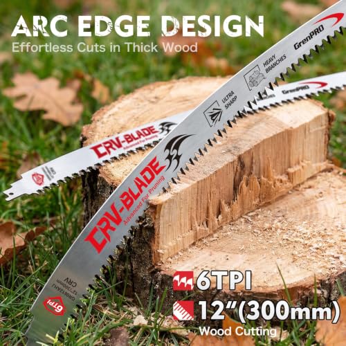 4-Pack Arc Edge Reciprocating Saw Blades, 12-Inch 6TPI - Image 3