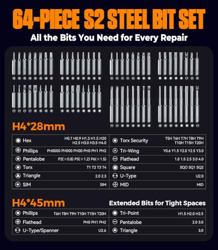 AXTH 76-in-1 Precision Electric Screwdriver Set, Mini | Home Repair - Image 6
