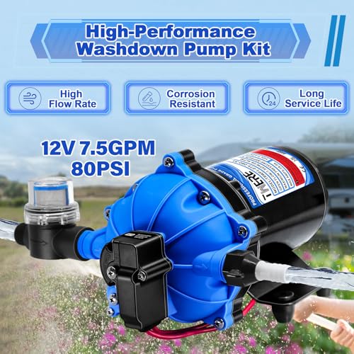 7.5 GPM 80 PSI Washdown Deck Wash Pump Kit, 12V Marine - Image 7
