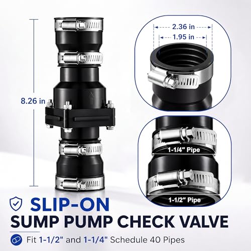Tellingyou 2 Pack Sump Pump Check Valve Fits 1-1/2 Inch or 1-1/4 - Image 3