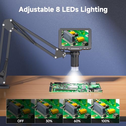 5" LCD Digital Soldering Microscope for PCB Repair with C-Clamp - Image 7