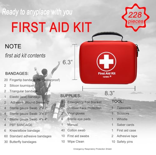Compact First Aid Kit (228pcs) Designed for Family | Travel Essentials - Image 3