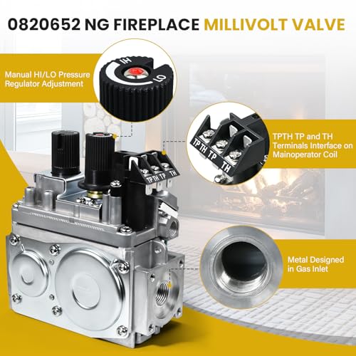 0820652 J6830 Millivolt Natural Gas Fireplace Control Valve - Image 6