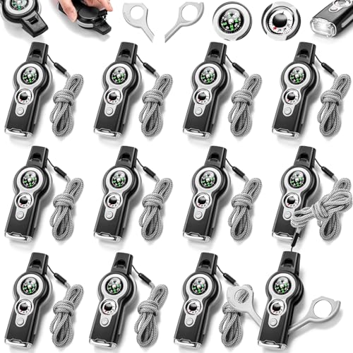 Arrowbash 12 Pack Emergency Survival Whistle 7-in-1 - Image 2