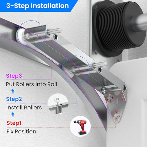 1 Pair Garage Door Quick Turn Top Fixture Brackets with 4 - Image 6