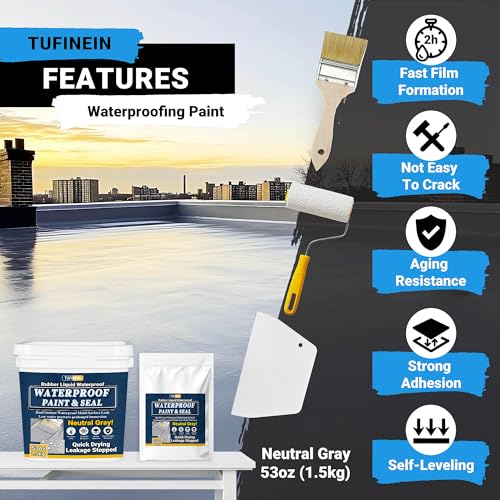 Rubber Liquid Waterproof Sealant, TUFINEIN 53oz/1.5kg | Home Repair - Image 4