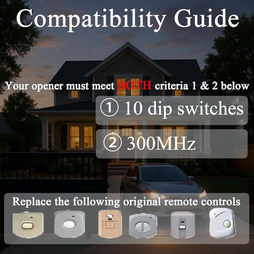 3-Pack 300MHz 10 dip Switch for Liner Multicode Gate Opener - Image 3