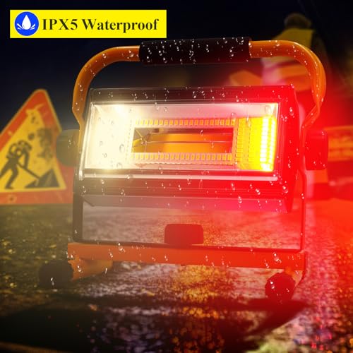 7000LM Rechargeable LED Work Light, 100W Portable Flood Light - Image 6