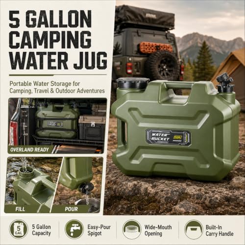 5 Gallon Camping Water Jug with Spigot, Leakproof Water Container - Image 3