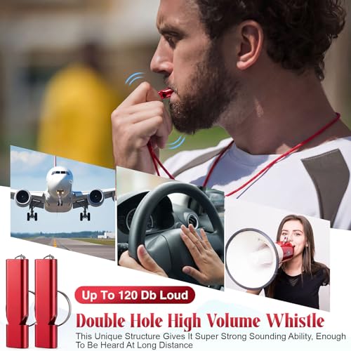 100 Pcs Aluminum Emergency Whistles Bulk with Lanyard - Image 6