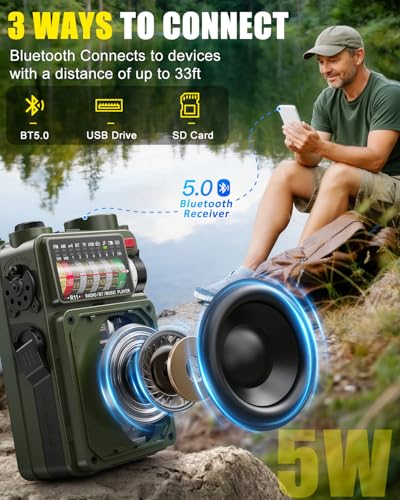 Emergency Radio Hand Crank Solar - R11 NOAA/AM/FM Shortwave Radio - Image 4