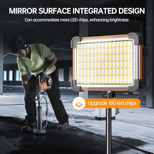 150W Solar Rechargeable Work Light, 180 LED 10000LM | Home Repair - Image 3