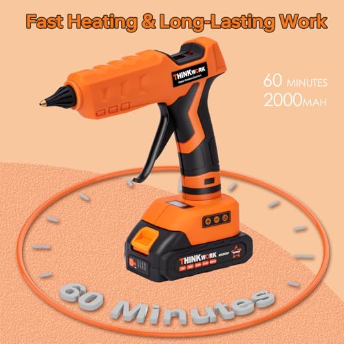 THINKWORK 20V Cordless Glue Gun with 32 Glue Sticks - Digital - Image 5
