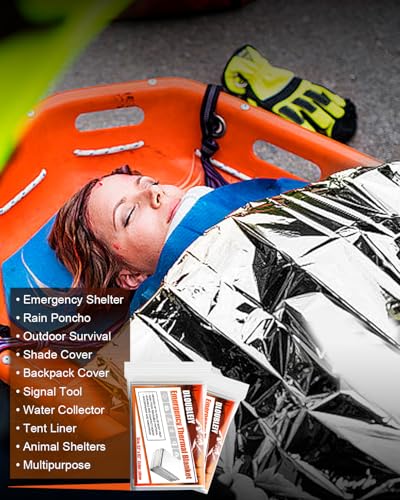 5-Pack Emergency Mylar Blankets, Thermal Space Blankets - Image 6