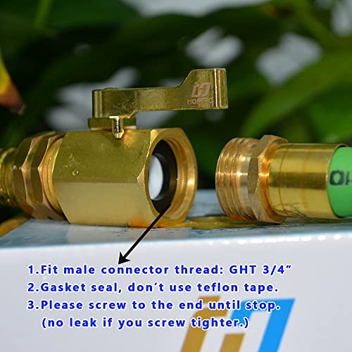 Super Heavy Duty 3/4" Brass Shut Off Valve Garden Hose Shut Off - Image 6