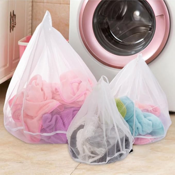 Laundry Zipper Mesh Bags Set for Washing Machine Delicate Lingerie and Underwear Protection Net Foldable Large 17.7 Inch Thickened Fine Mesh Clothes Washer Bag