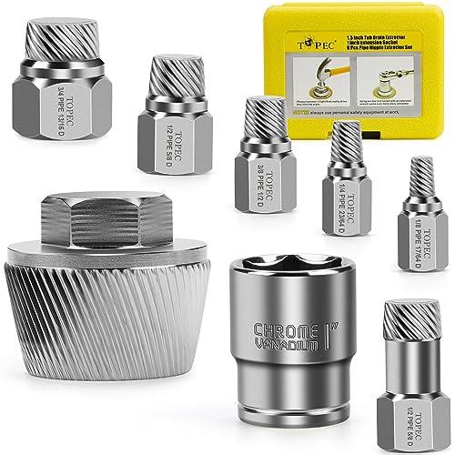 Topec 1.5'' Tub Drain Extractor, 8PCS Pipe Nipple Extractor Set - Image 2