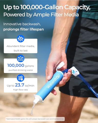 Waterdrop Gravity Water Filter Straw, Camping Water Filter - Image 7
