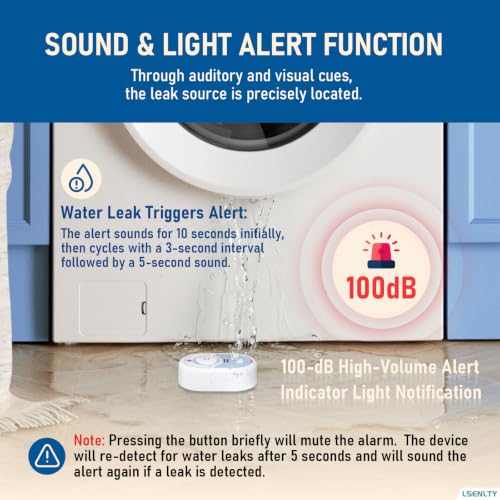 LSENTLY Water Leak Detector Alarm 3 Pack, Water Sensor - Image 3