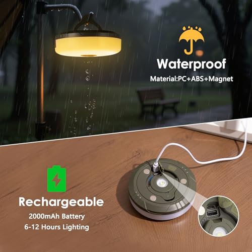 2 Pack Camping String Lights 4 in 1, 8 Modes Rechargeable - Image 5