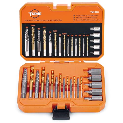19 Piece Easy Out Screw Extractor Set and Left Hand Drill - Image 2