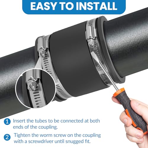 2 Pcs 1 IN Flexible PVC Pipe Coupling with Stainless Steel - Image 7