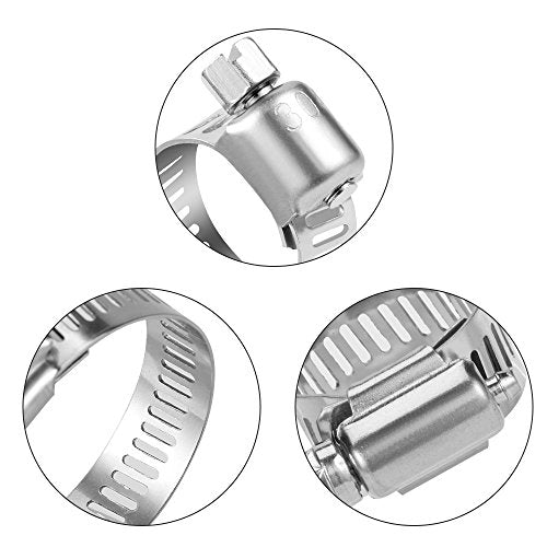 LOKMAN 20 Pack Stainless Steel Hose Clamp Adjustable 1/2'' - Image 3