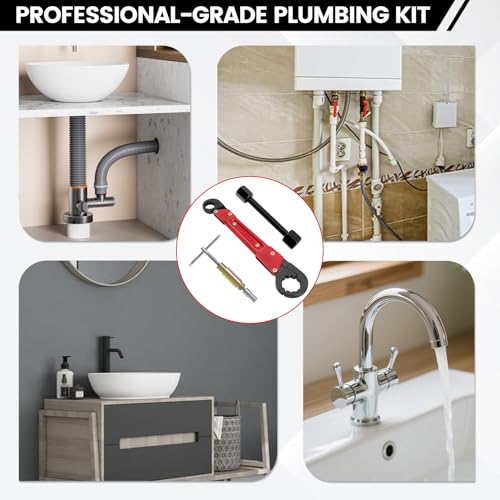 6 Pcs Plumbing Tools Kit with Angle Stop Wrench & | Hand Tools - Image 7