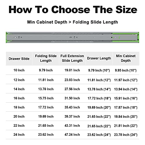 FivePears 1 Pairs 20 Inch Heavy Duty Soft Close Drawer - Image 6