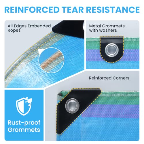 10x12 Ft Tarps Heavy Duty Waterproof with Grommets, 18 Mil - Image 5