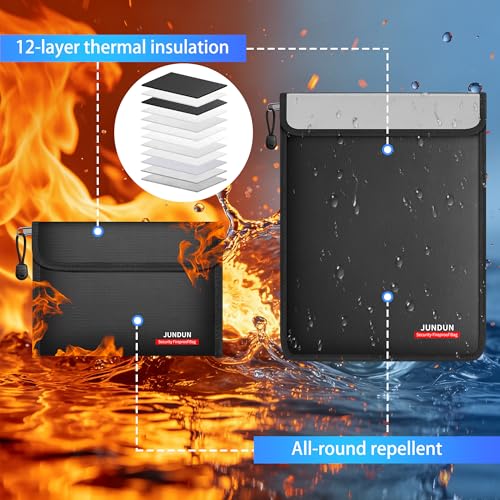 6400°F Fireproof Document Bag,15"x11" & 8.5"x6" - Image 3