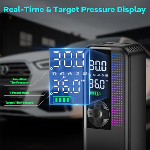 Tire Inflator Portable Air Compressor, Cordless Bike Pump - Image 6