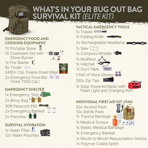 Bug Out Bag Backpack Survival Kit, Prepper Emergency - Image 3
