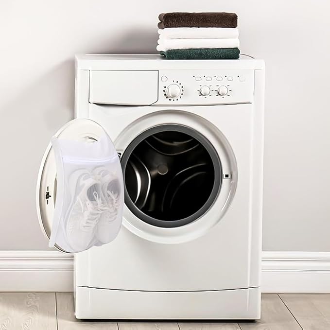 Shoe Drying Bag, Reusable Sneaker Drying Mesh Bags, Laundry Bag with Zipper Strap for Washing Machine, Shoes, Clothing, for Most Dryers Door(COLOR:white)
