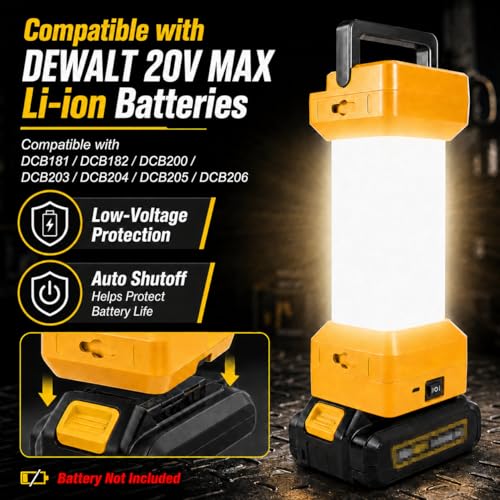 Cordless LED Lantern Compatible with DEWALT 20V MAX - Image 5