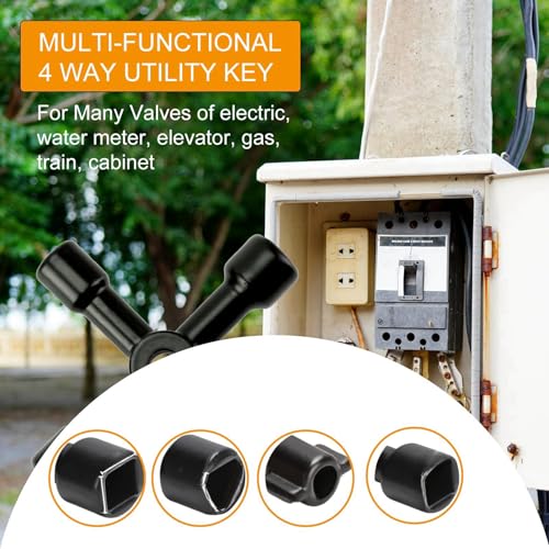 Water Meter Key with 4 Way Utility Key, 37.4 Inch, Yellow - Image 5