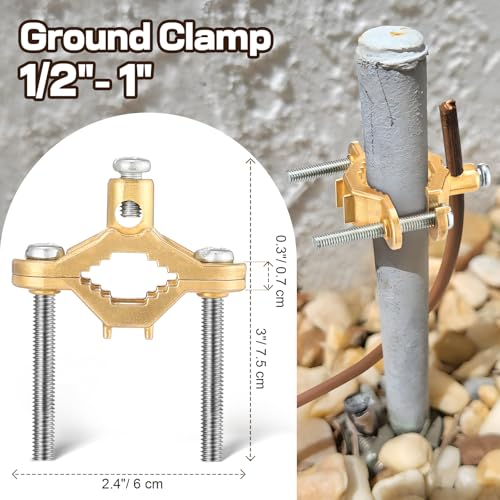 3 Pcs 1/2" to 1" Ground Clamp, #10 to #2 Wire Range - Image 3