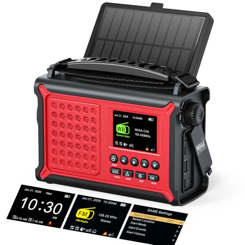 Mesqool S.A.M.E. NOAA Weather Alert Radio with Solar & Hand Crank - Image 2