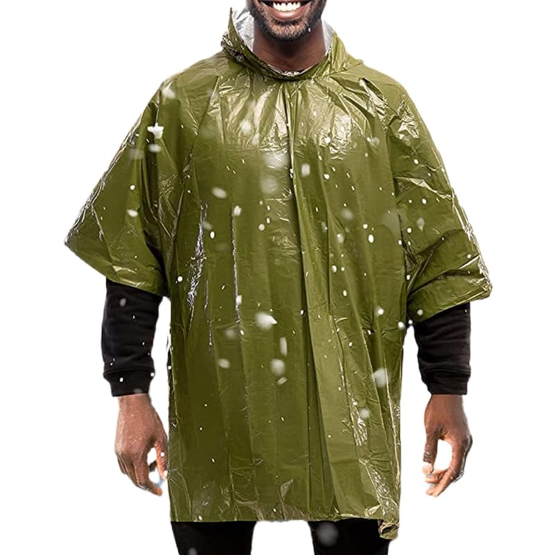 Emergency Poncho with Mylar Blanket Liner for Survival - Image 7