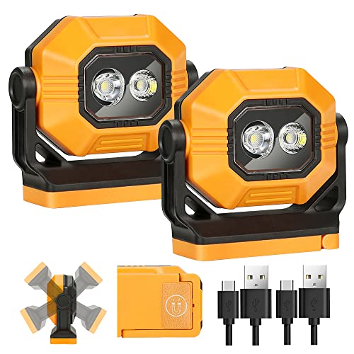 Easymaxx Rechargeable Magnetic Work Light 2 Pack, 1500LM LED - Image 2