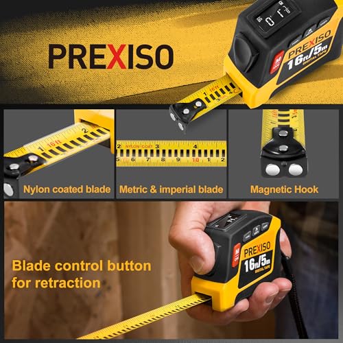 PREXISO 2-in-1 Digital Tape Measure, 16Ft Rechargeable Measuring - Image 4