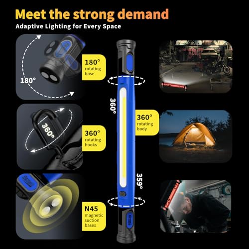 Magnetic Cordless Under Hood Work Light Bar for Mechanics-Blue - Image 5